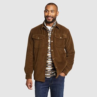 Men's Faux-Shearling Lined Corduroy Shirt Jacket