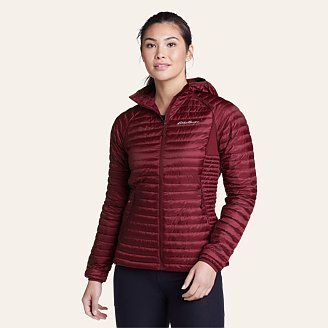 Eddie Bauer Womens Midweight Chevron Quilt Down Jacket (Blue,XL