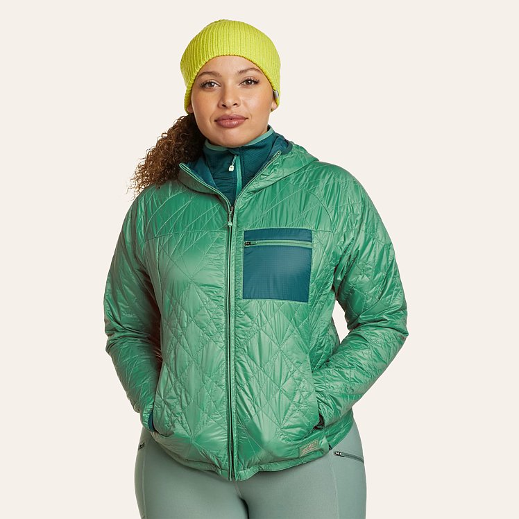 Eddie Bauer Women s Reversible Astrolite Hooded Jacket Light Green M Shop Gifts for Her
