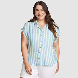 Women's Tranquil Short-Sleeve Shirred Shirt
