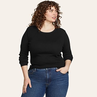 Women's Essentials Ribbed Crew Long-Sleeve Shirt