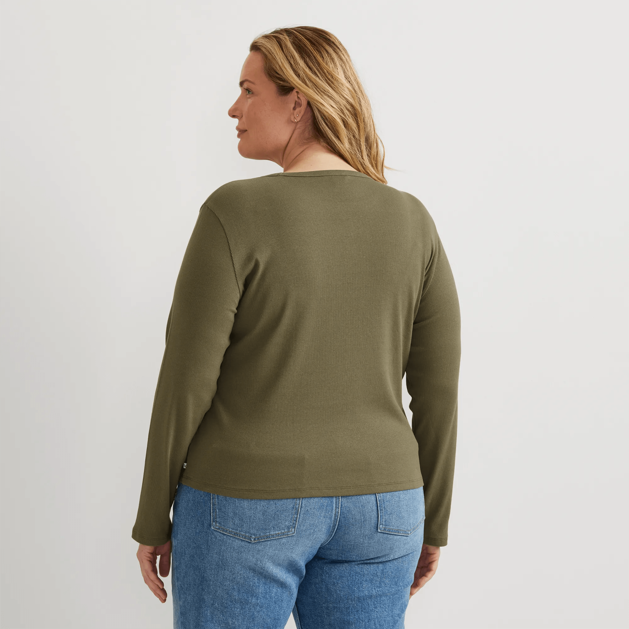 Essential Ribbed Long-Sleeve Layering T-Shirt