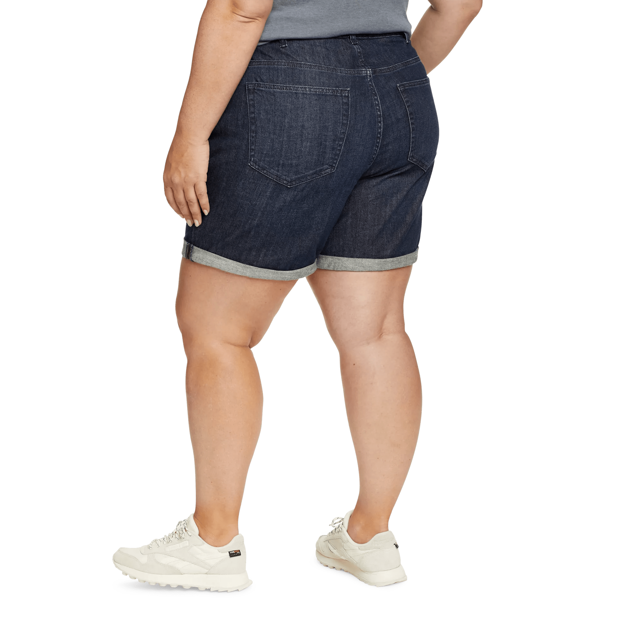 Boyfriend Rolled Denim Shorts - Relaxed Fit