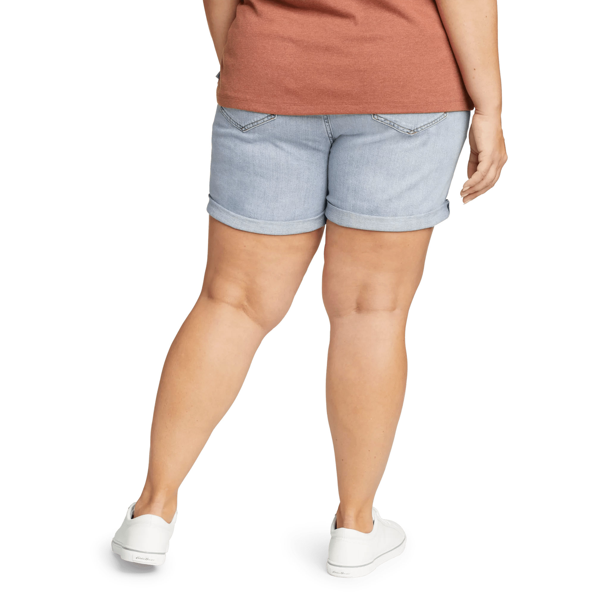 Boyfriend Rolled Denim Shorts - Relaxed Fit