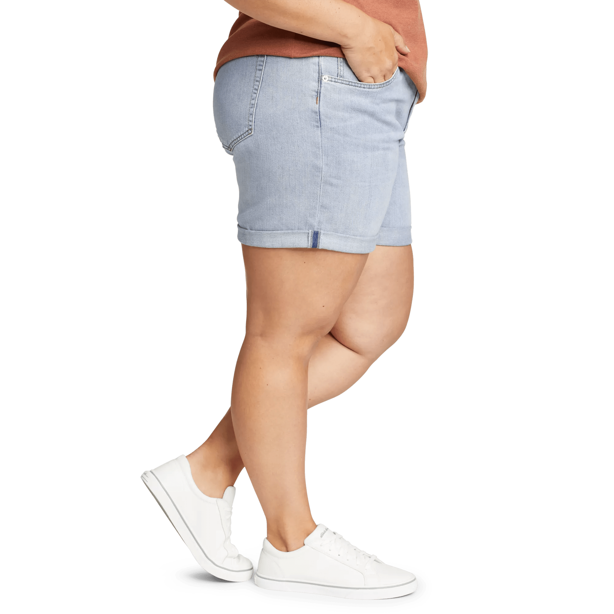 Boyfriend Rolled Denim Shorts - Relaxed Fit