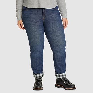 Women's Boyfriend Flannel-Lined Jeans