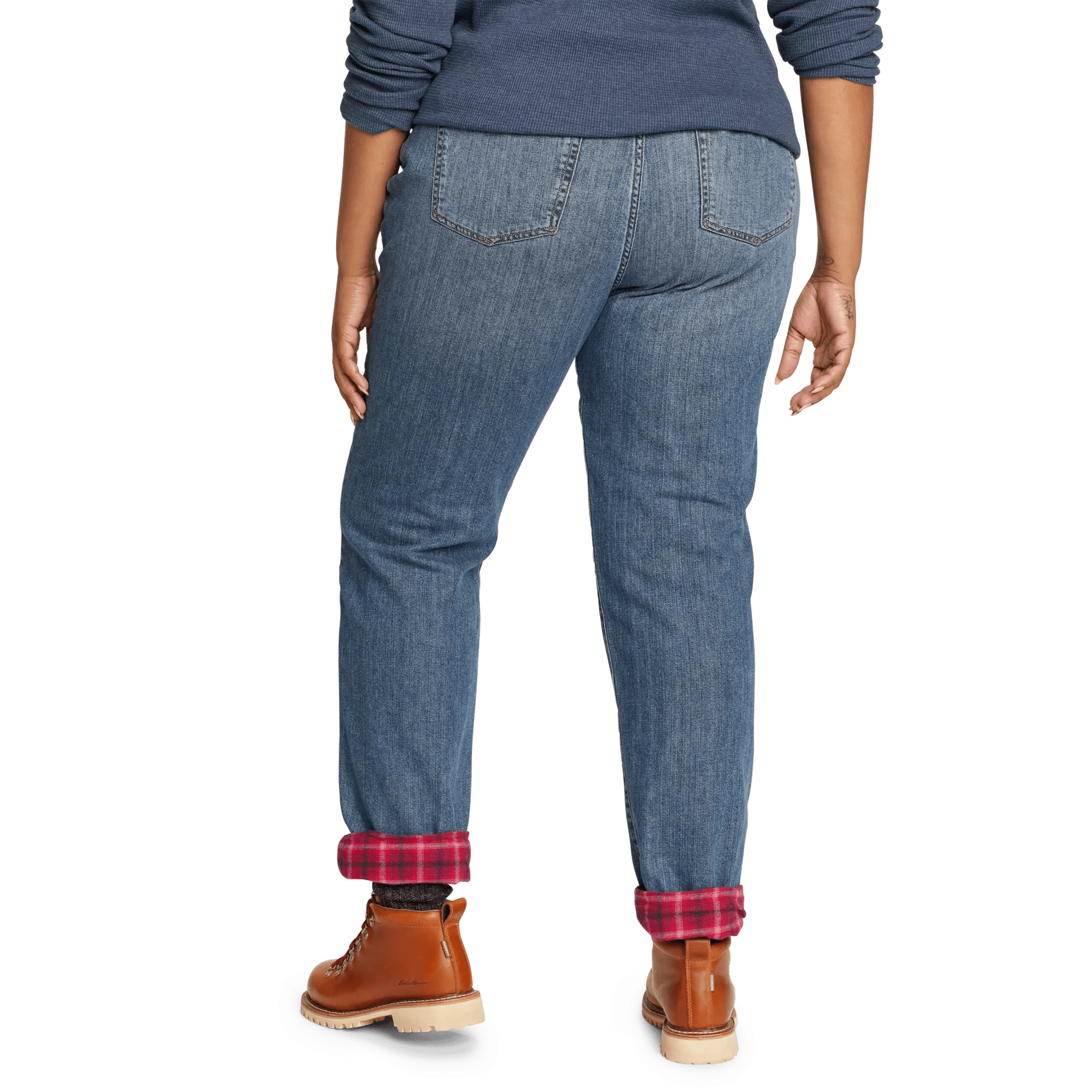 Boyfriend Flannel-Lined Jeans