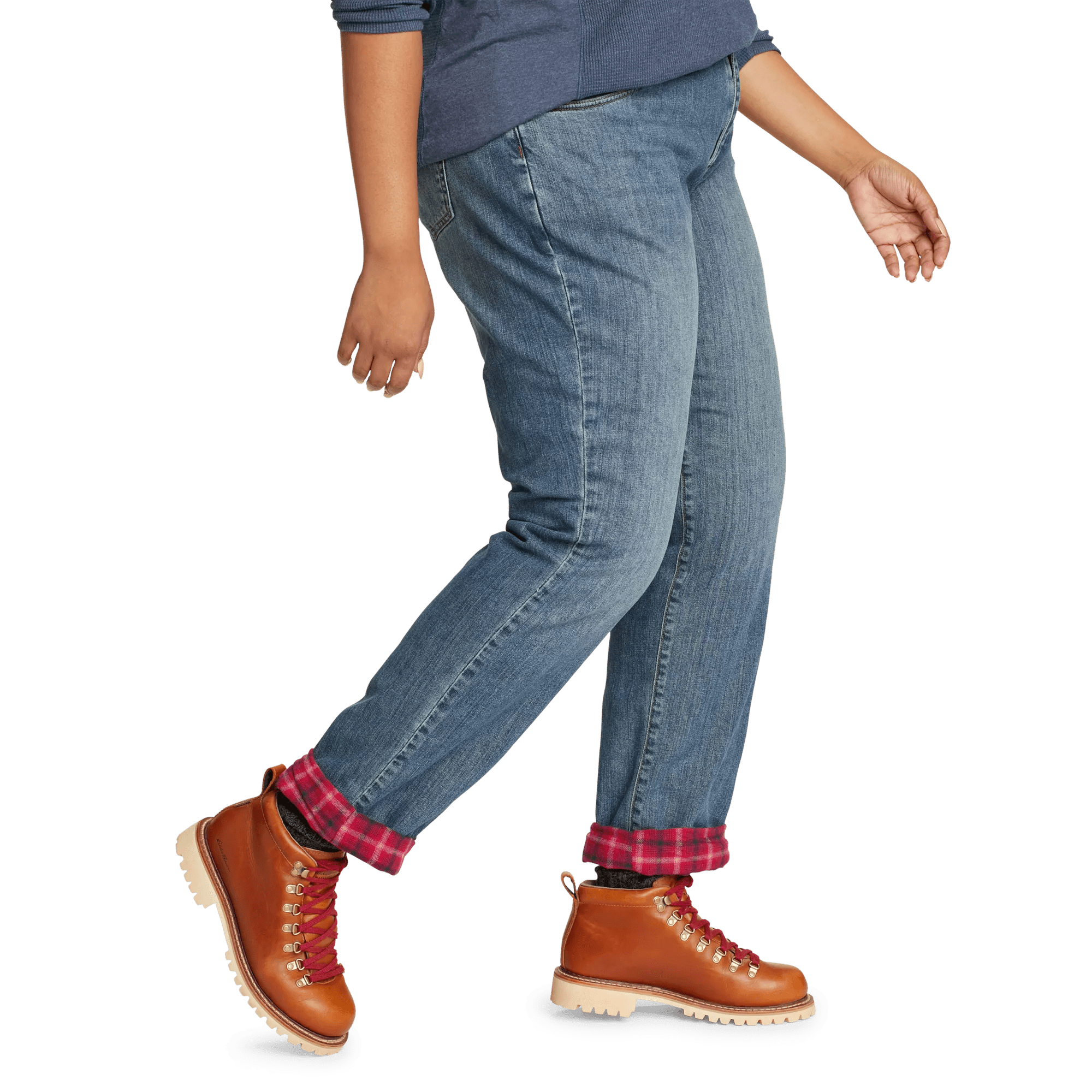 Boyfriend Flannel-Lined Jeans