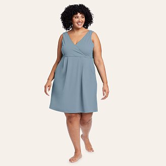 Womens Aster Crossover Dress - Solid