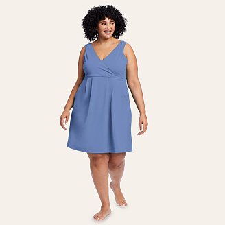 Womens Aster Crossover Dress - Solid