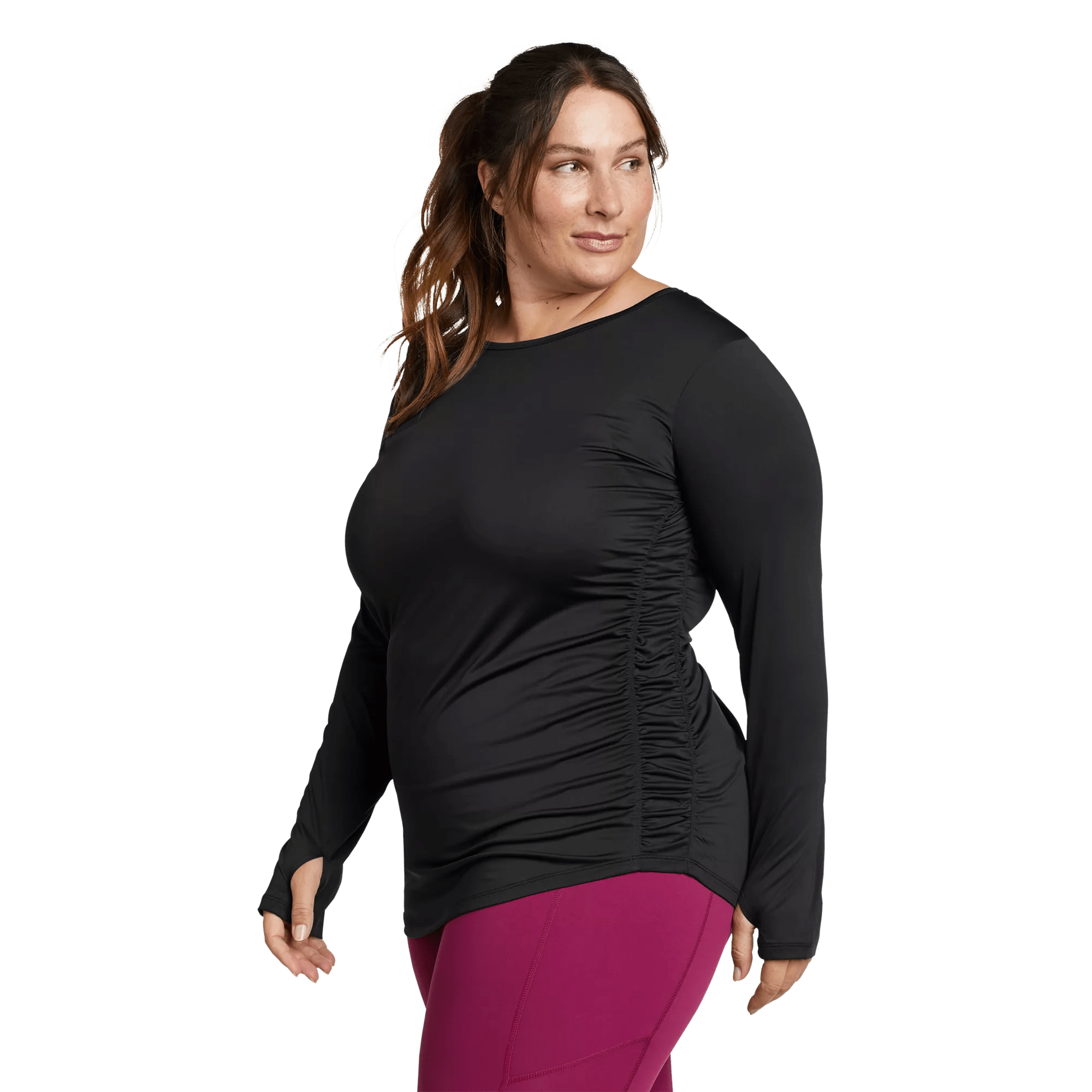 Resolution Long-Sleeve Ruched Tee